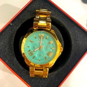 FOSSIL WATCH *new in original box* rose gold with turquoise dial